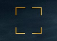 Gold square frame on a clear night sky background