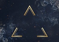 Gold triangle frame on a universe patterned background