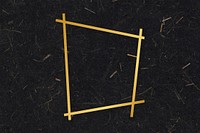 Gold trapezium frame on a black mulberry paper textured background