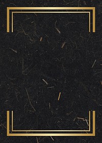 Gold rectangle frame on a black mulberry paper textured background