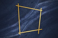 Golden framed trapezium on a blue textured stone