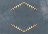 Gold hexagon frame on a gray concrete textured background illustration