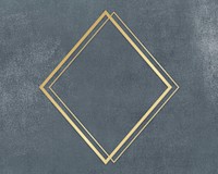 Gold rhombus frame on a gray concrete textured background illustration