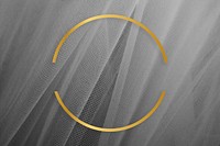 Golden framed semicircle on a gray fabric textured vector