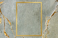 Golden framed rectangle on a marble texture