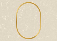 Gold oval frame on a beige paper textured background