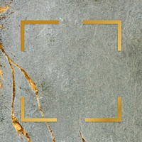 Golden framed square on a marble texture