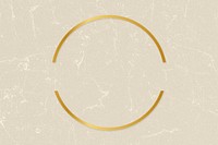 Gold circle frame on a beige paper textured background