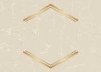 Gold hexagon frame on a beige paper textured background