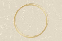 Gold circle frame on a beige paper textured background