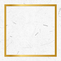 Golden framed square on a paper texture
