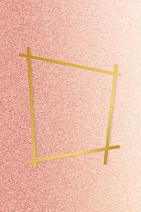 Gold trapezium frame on a rose gold background vector