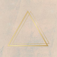Gold triangle frame on a rough beige background vector