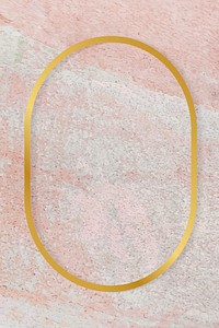 Gold oval frame on a rustic pastel pink background vector