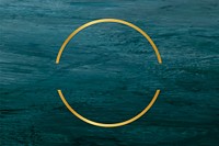 Gold circle frame on a blue brushstroke textured background vector
