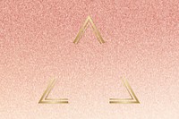 Gold triangle frame on a rose gold background vector
