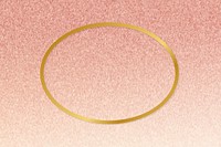 Gold oval frame on a rose gold background vector