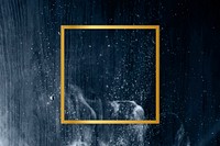 Gold square frame on a clear night sky background vector