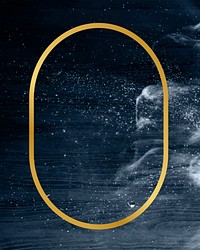 Gold oval frame on a clear night sky background vector