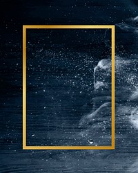 Gold rectangle frame on a clear night sky background vector