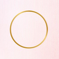 Gold round frame on a pinkish blue fabric background vector