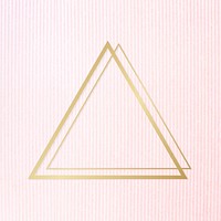 Gold triangle frame on a pinkish blue fabric background vector