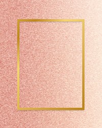 Gold rectangle frame on a rose gold background vector
