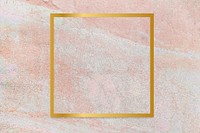 Gold square frame on a rustic pastel pink background vector