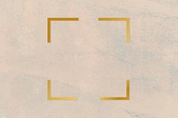 Gold square frame on a rough beige background vector