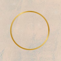 Gold round frame on a rough beige background vector