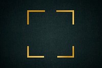 Gold square frame on a dark fabric textured background vector