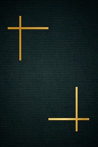 Gold frame on a dark fabric textured background vector