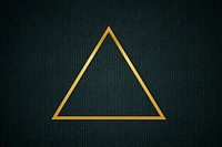 Gold triangle frame on a dark fabric textured background vector