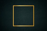 Gold square frame on a dark fabric textured background vector