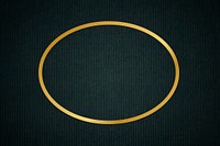 Gold oval frame on a dark fabric textured background vector