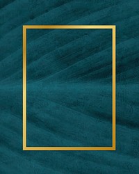 Golden framed rectangle on a leaf textured vector