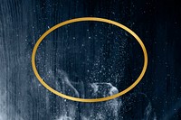 Gold oval frame on a clear night sky background vector
