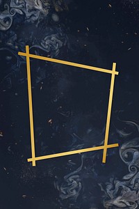 Gold trapezium frame on a universe patterned background vector