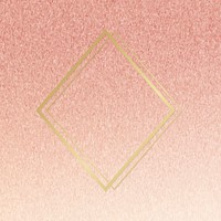 Gold rhombus frame on a rose gold background vector
