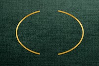 Gold oval frame on a green fabric textured background vector
