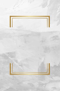Gold rectangle frame on a gray concrete textured background vector