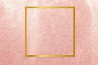 Gold square frame on a rose gold background vector