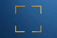 Gold square frame on a plain blue background vector