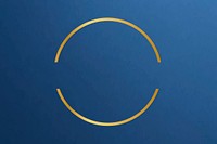 Gold circle frame on a plain blue background vector