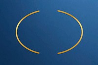 Gold oval frame on a plain blue background vector