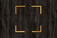 Gold square frame on a wooden background vector
