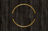 Gold circle frame on a wooden background vector