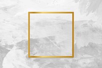 Gold square frame on a gray concrete textured background vector