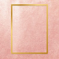 Gold rectangle frame on a rose gold background vector