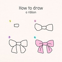 How to draw a ribbon doodle tutorial vector